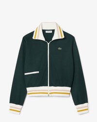 Sudadera con cremallera con rayas decorativas