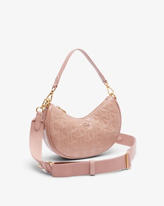 Bolso de medialuna Maheki de piel en relieve