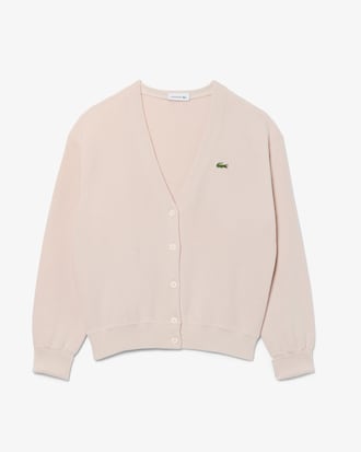Chaqueta de punto de algodón con cuello de pico
