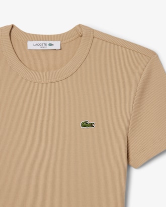 Camiseta de canalé de algodón de corte ajustado