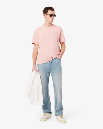 Camiseta de punto jersey con detalles de la marca en relieve