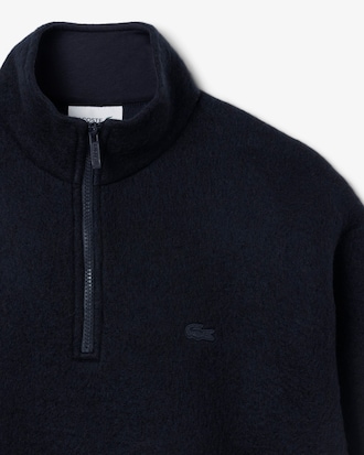 Sudadera de paño de lana con cremallera en el cuello