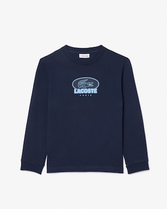 Camiseta de algodón grueso con insignia estampada