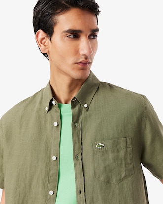 Camisa de lino de manga corta