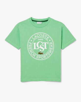 Camiseta de algodón con insignia en contraste
