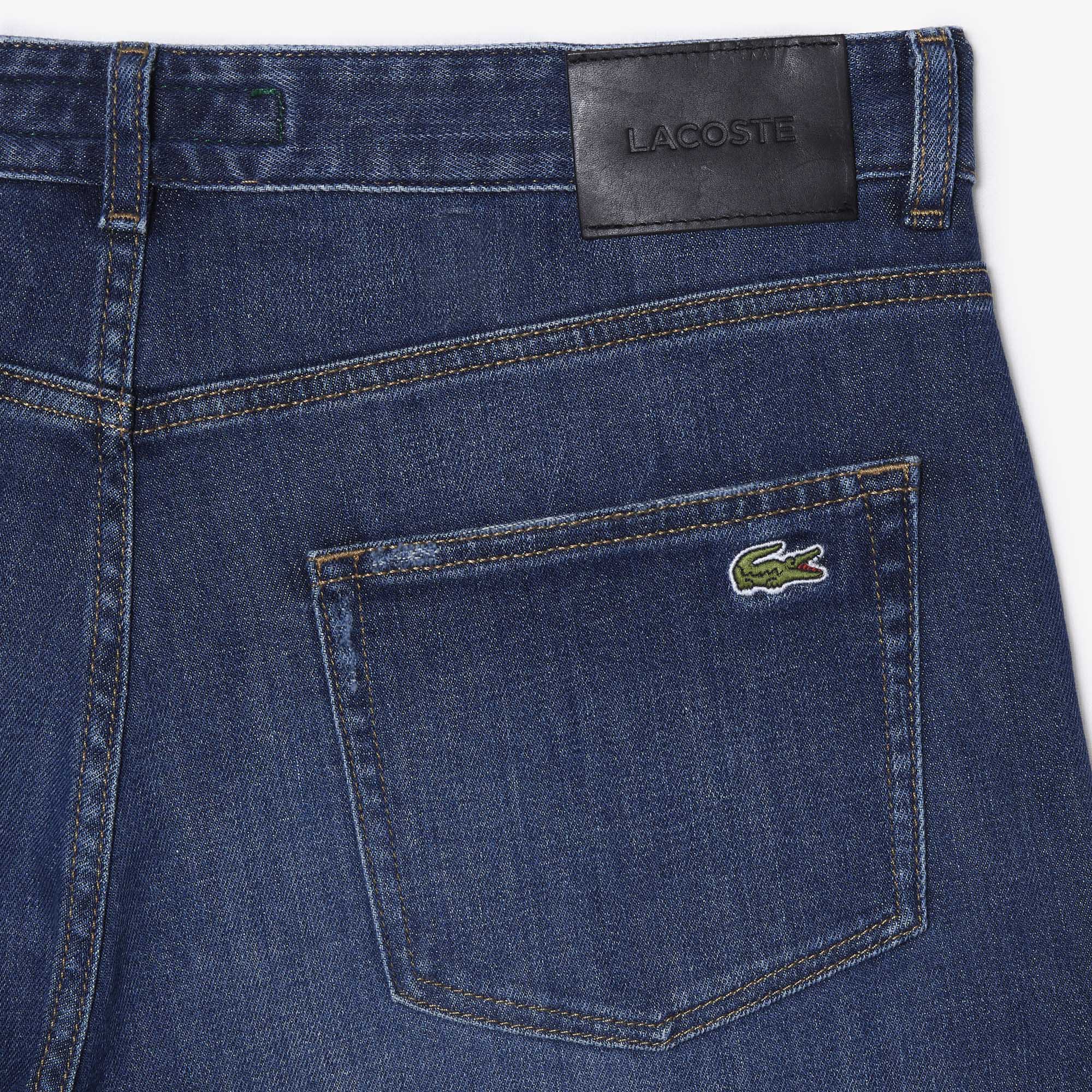 Bermudas de hombre slim fit en denim de algodón stretch - Bermudas -  Novedades 2022 | Lacoste