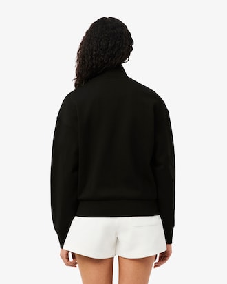 Sudadera con cremallera de corte holgado con insignia