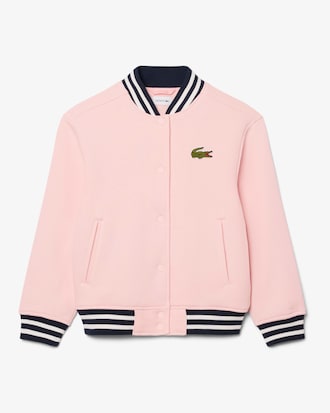 Cazadora tipo bomber de felpa con insignia bordada