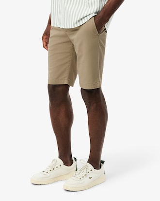 Pantalón chino corto de corte ajustado de algodón elástico