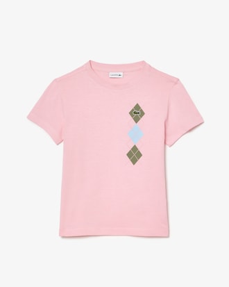 Camiseta de algodón con estampado de rombos