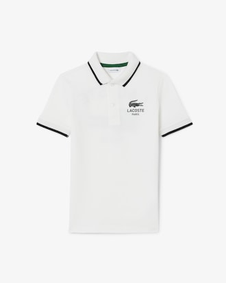 Polo de petit piqu&eacute; con cuello de rayas