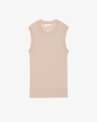 Jersey sin mangas de canal&eacute; 3D de lana merino