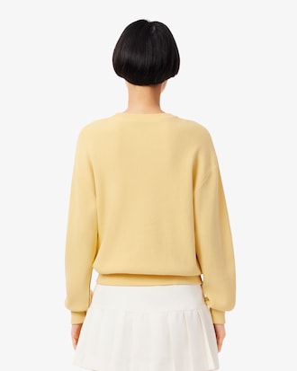 Jersey de cuello redondo de algodón de corte relajado