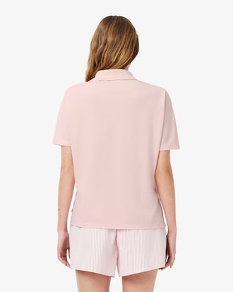 Polo de corte holgado de piqué vaporoso