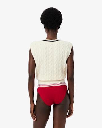 Slips de algod&oacute;n el&aacute;stico con cintura en contraste