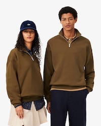 Sudadera de felpa gruesa con cremallera en el cuello