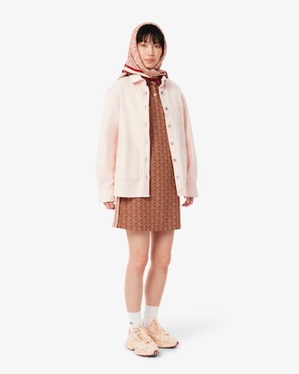 Vestido polo de corte ajustado de jacquard con monograma