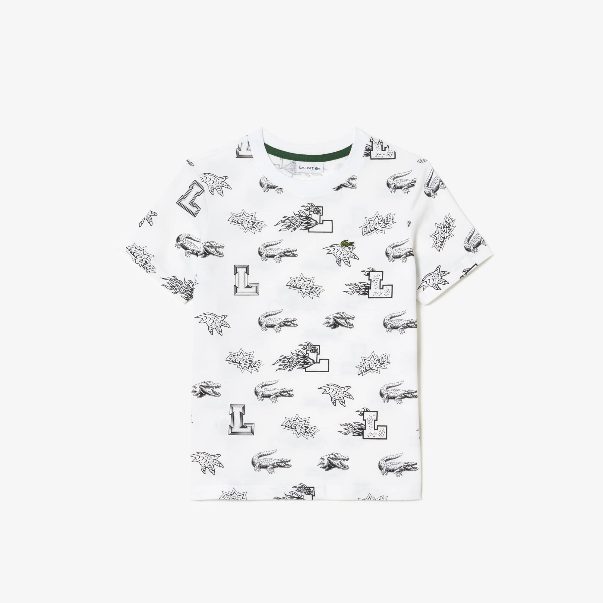 Lacoste Kids' Custom Print Organic Cotton T-Shirt. 1
