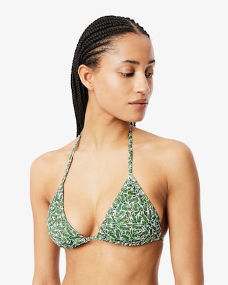Top de bikini de punto jersey estampado