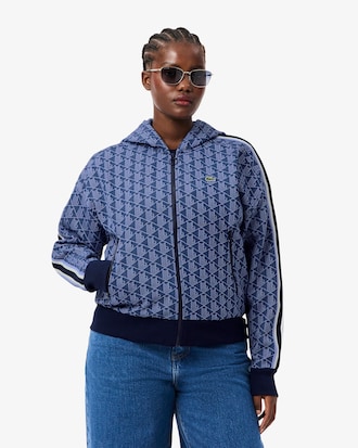 Sudadera con capucha de jacquard con monograma