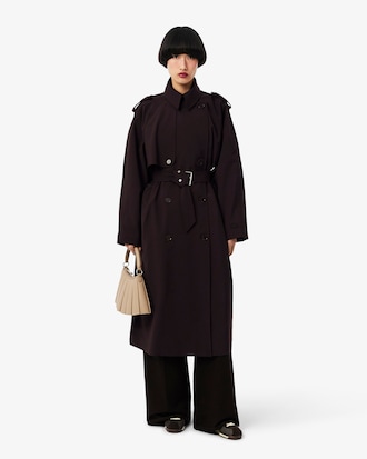 Gabardina oversized de mezcla de lana