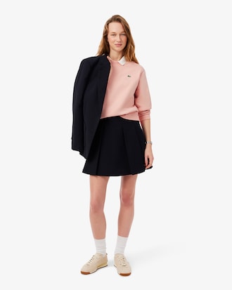 Sudadera de cuello redondo de felpa de corte holgado