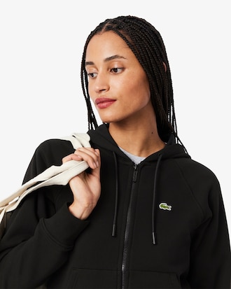 Sudadera con capucha y cremallera de felpa