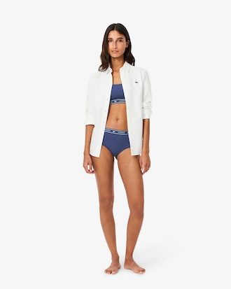 Bralette de algodón elástico con cinta de logotipo