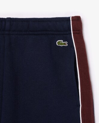 Pantalón corto de felpa con rayas en contraste