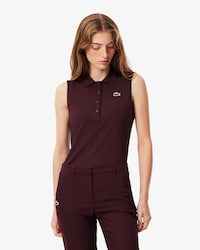 Polo de golf el&aacute;stico de corte ajustado con protecci&oacute;n UV