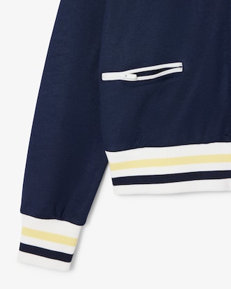 Sudadera con cremallera con rayas decorativas