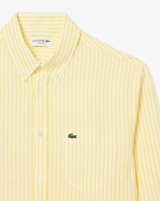 Camisa de lino de corte regular de rayas