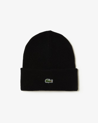 Gorro de lana con borde de canalé