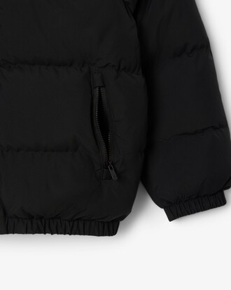 Unisex chaqueta acolchada con capucha y cocodrilo bordado