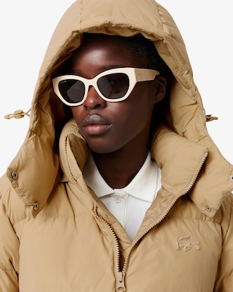 Chaqueta con capucha acolchada de corte holgado