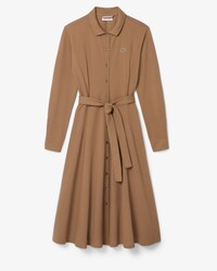 Vestido de petit piqu&eacute; con cintur&oacute;n y cuello polo
