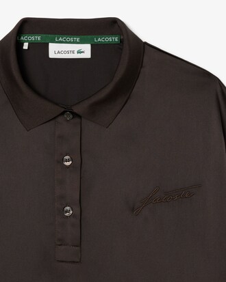 Polo de manga larga oversized de sat&eacute;n