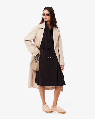 Vestido polo plisado de mezcla de lana