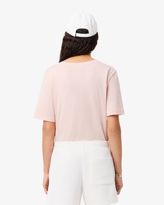 Camiseta de corte holgado con cuello de pico de algod&oacute;n suave