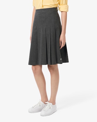 Falda midi de franela plisada