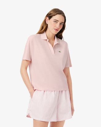 Polo de corte holgado de piqué vaporoso