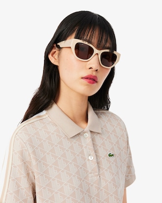 Vestido polo de corte ajustado de jacquard con monograma