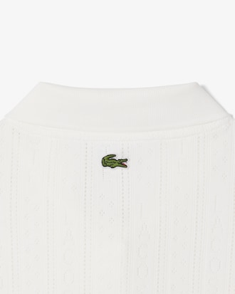 Polo de pointelle de corte ajustado L.12.D con detalles de marca