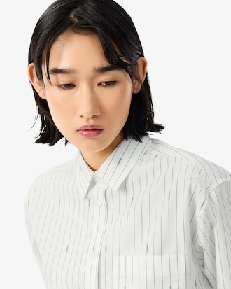 Camisa oversize de jacquard de rayas