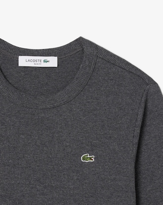 Camiseta de canalé de algodón de corte ajustado