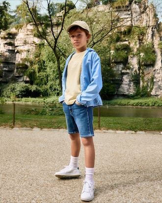 Bermudas con cinco bolsillos de tejido de denim el&aacute;stico