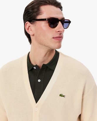 Chaqueta de punto de lana cardada de corte holgado