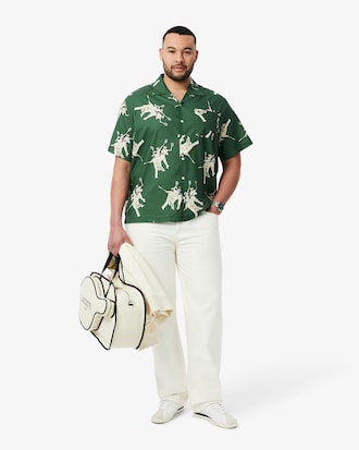 Camisa de corte holgado con estampado de René Lacoste