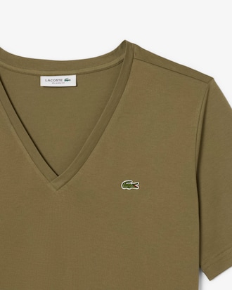 Camiseta de corte holgado con cuello de pico de algod&oacute;n suave