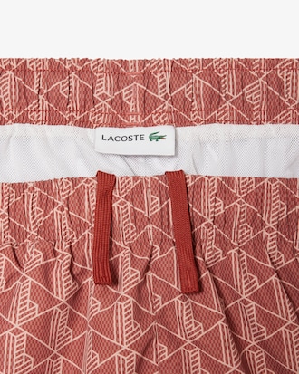 Short de baño de largo medio con estampado de monograma